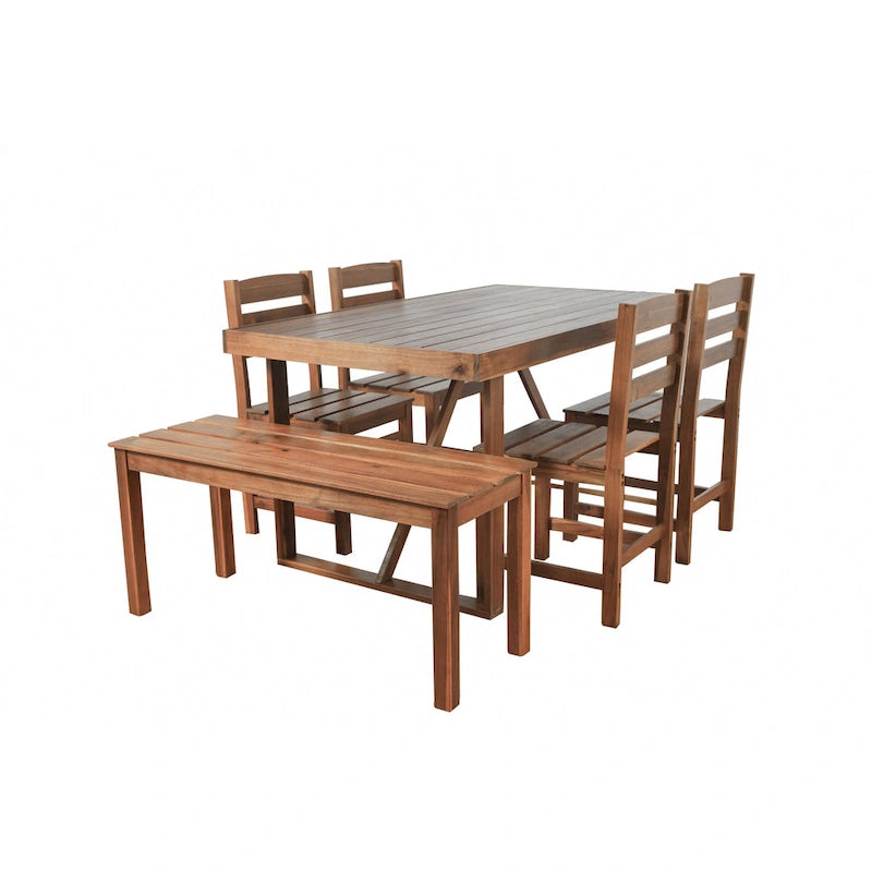 Roomfitters High-Quality Acacia Wood Outdoor Table and Chair Set for Patio, Balcony, Backyard