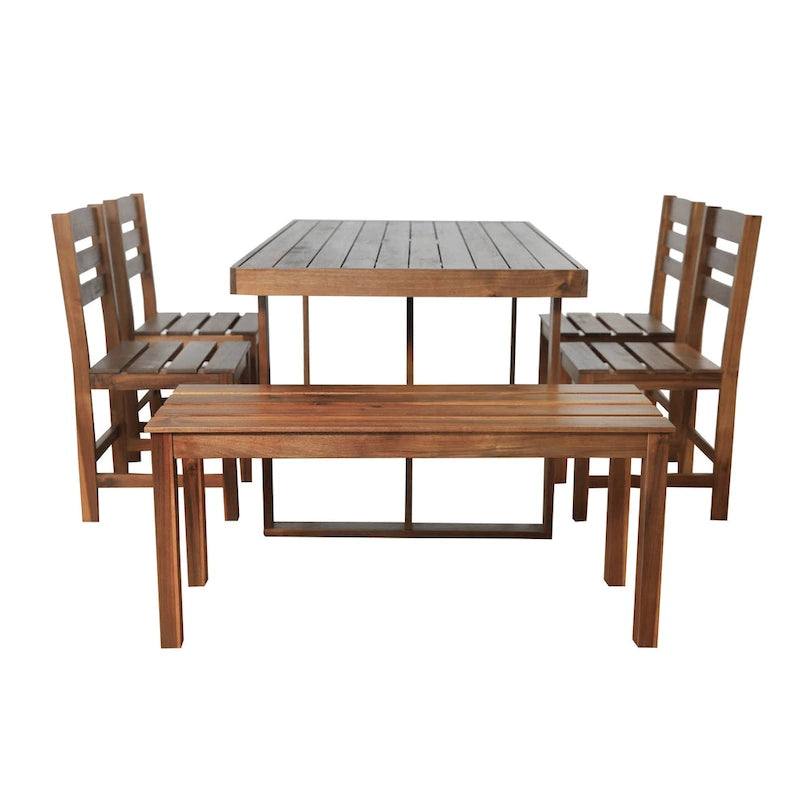 Roomfitters High-Quality Acacia Wood Outdoor Table and Chair Set for Patio, Balcony, Backyard