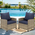 2-Seater Outdoor Wicker Sofa Couch with Comfy Cushions