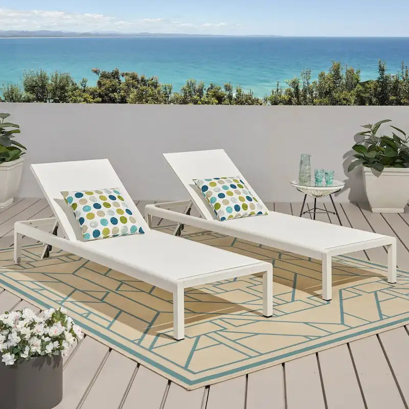 Outdoor Chaise Lounge Chair Set of 2
