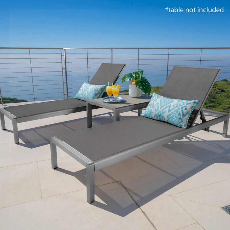 Outdoor Chaise Lounge Chair Set of 2