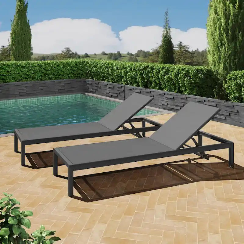 Outdoor Chaise Lounge Chair Set of 2