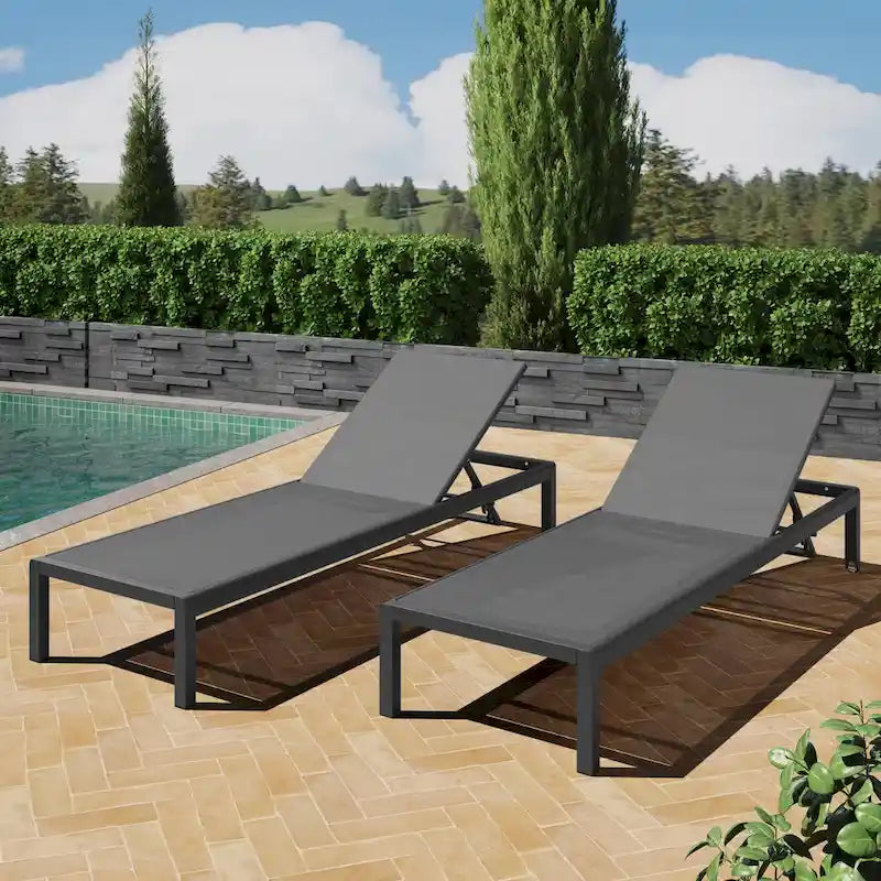 Outdoor Chaise Lounge Chair Set of 2