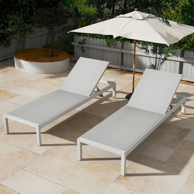 Outdoor Chaise Lounge Chair Set of 2