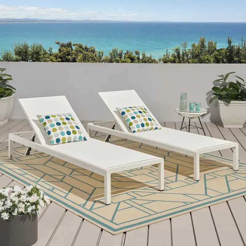 Outdoor Chaise Lounge Chair Set of 2