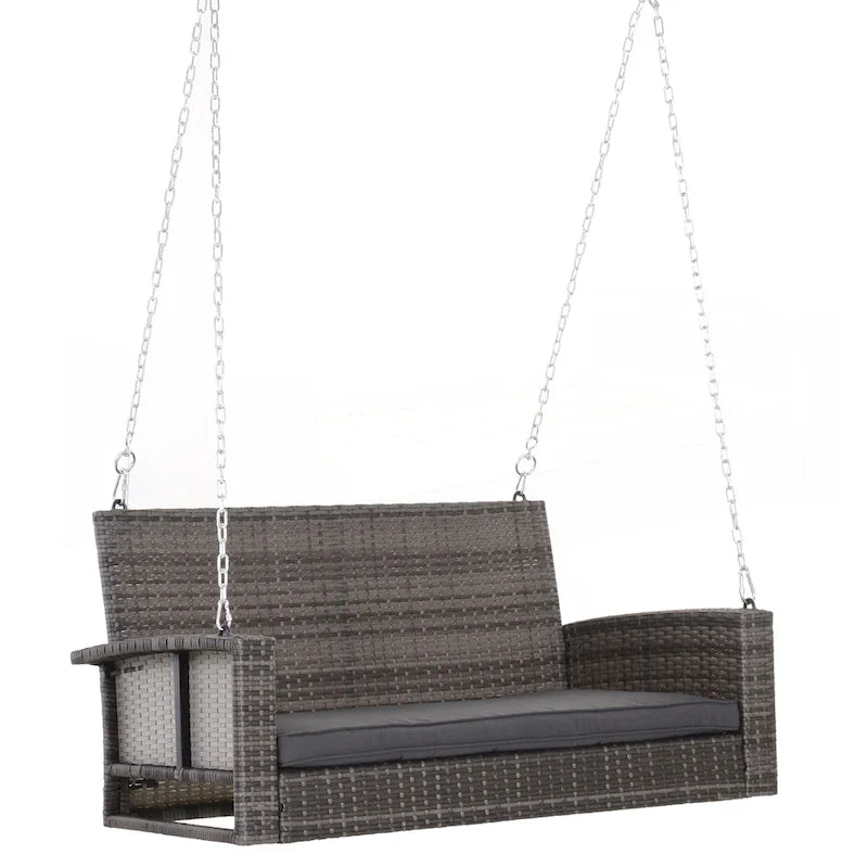 2 Person Wicker Hanging Swing Bench