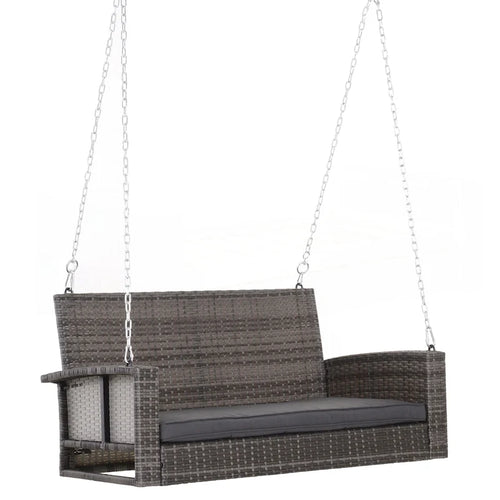 2 Person Wicker Hanging Swing Bench