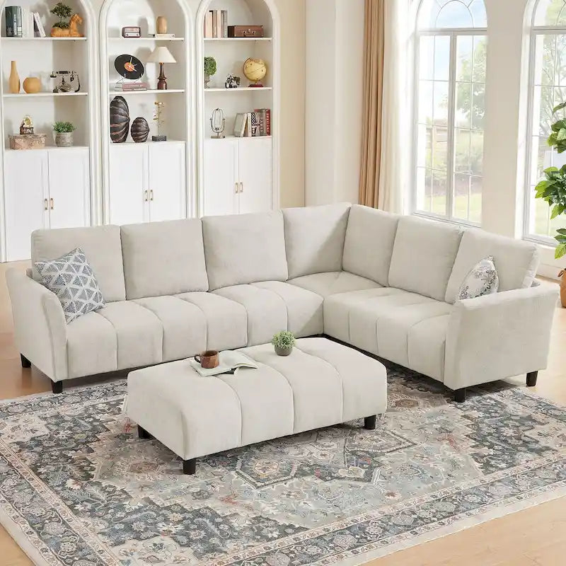 102.56  W Reversible Sectional Sofa with Corner Seat & Extended Bench