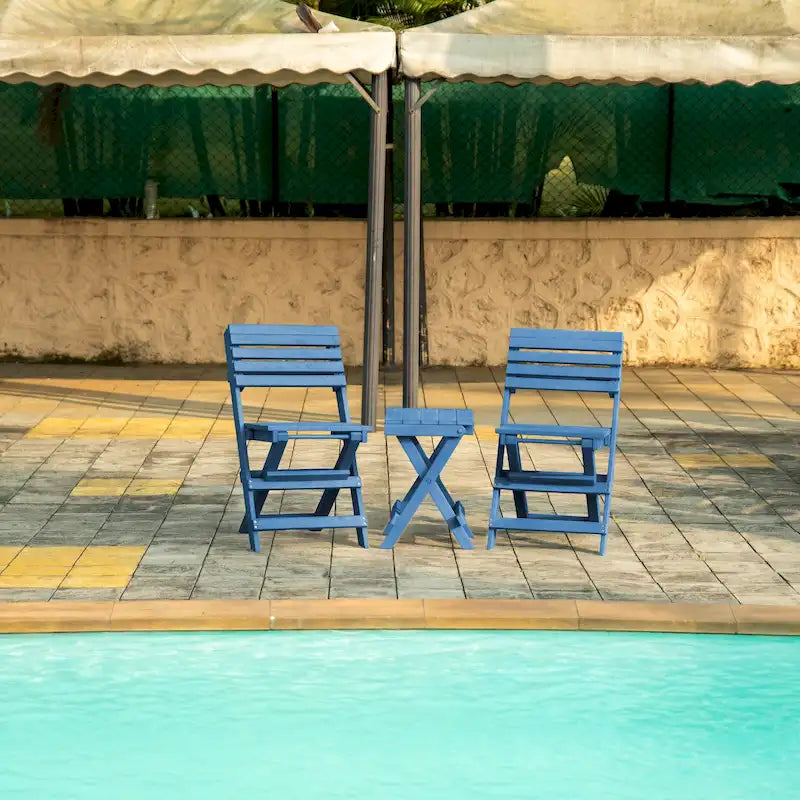 Las Cabos Fully Assembled All-Weather Outdoor Folding Bistro Set - 3-piece