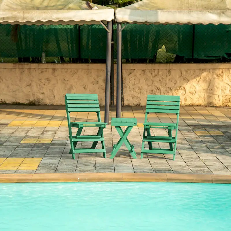 Las Cabos Fully Assembled All-Weather Outdoor Folding Bistro Set - 3-piece