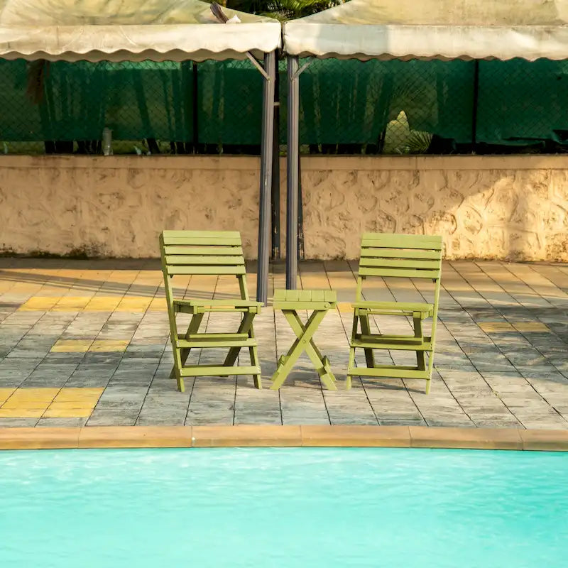 Las Cabos Fully Assembled All-Weather Outdoor Folding Bistro Set - 3-piece