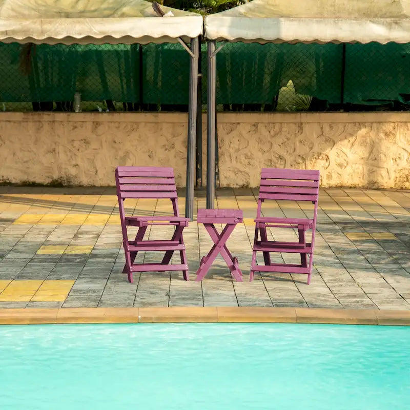 Las Cabos Fully Assembled All-Weather Outdoor Folding Bistro Set - 3-piece