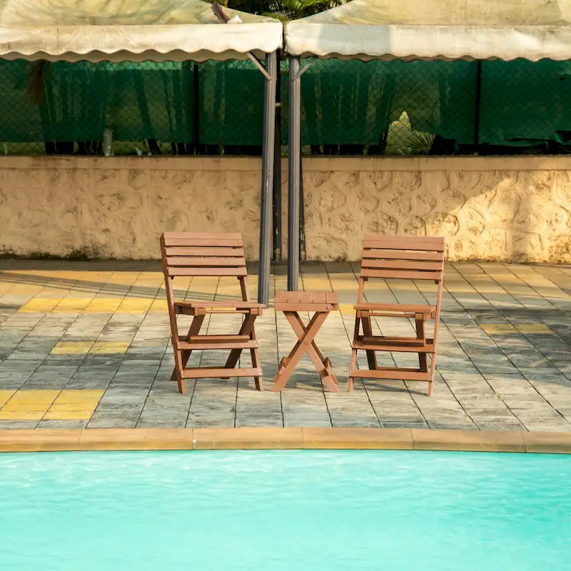Las Cabos Fully Assembled All-Weather Outdoor Folding Bistro Set - 3-piece