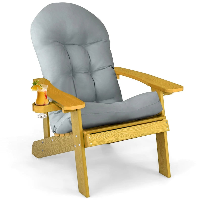 Costway Adirondack Chair HIPS Adirondack Chair with Cup Holder & - See Details