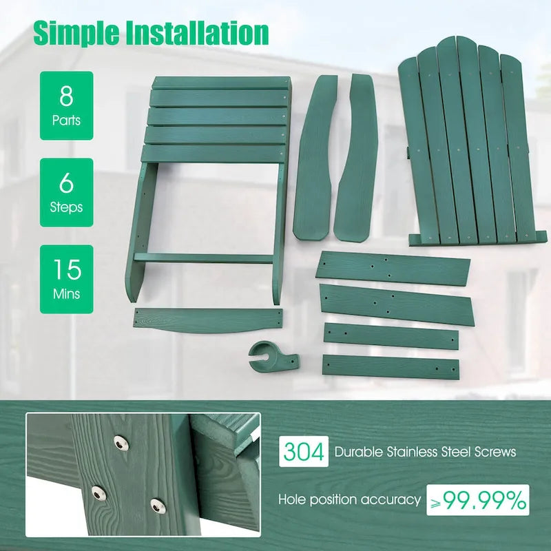 Costway Adirondack Chair HIPS Adirondack Chair with Cup Holder & - See Details