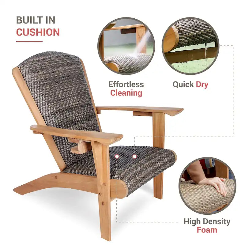 Cambridge Casual Set of 2 Auburn Teak Patio Adirondack Chair