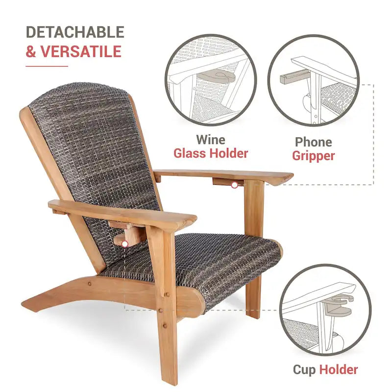 Cambridge Casual Set of 2 Auburn Teak Patio Adirondack Chair