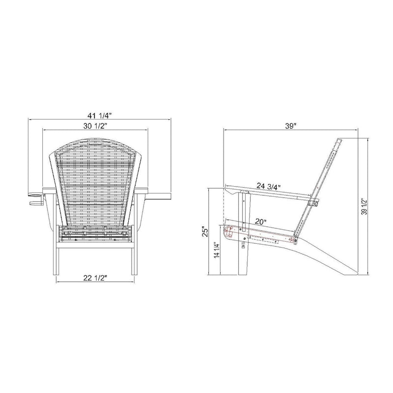 Cambridge Casual Set of 2 Auburn Teak Patio Adirondack Chair