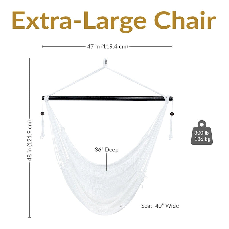 Sunnydaze Hanging Caribbean XL Hammock Chair