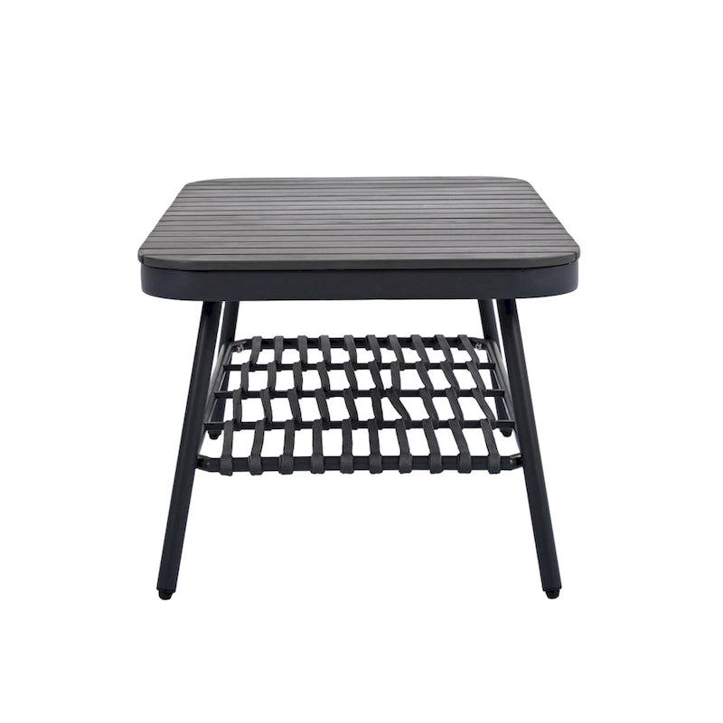 4-Piece Outdoor Patio Furniture Set, All Weather Sectional Furniture Set with Woven Rope Chairs and Coffee Table