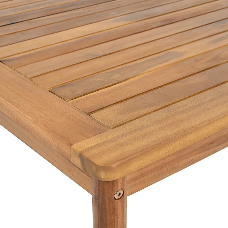 4 Pcs Outdoor Rope Sofa Set, All-Weather Patio Conversation Furniture Set with Acacia Wood Table, Single Sofa and Ottoman