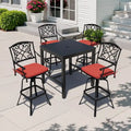 3/5-Piece Patio Bar Stool Set Cast Aluminum Swivel Bar Stools with Sunbrella Fabric Cushion