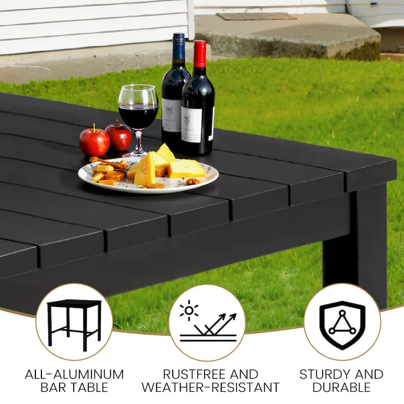 3/5-Piece Patio Bar Stool Set Cast Aluminum Swivel Bar Stools with Sunbrella Fabric Cushion
