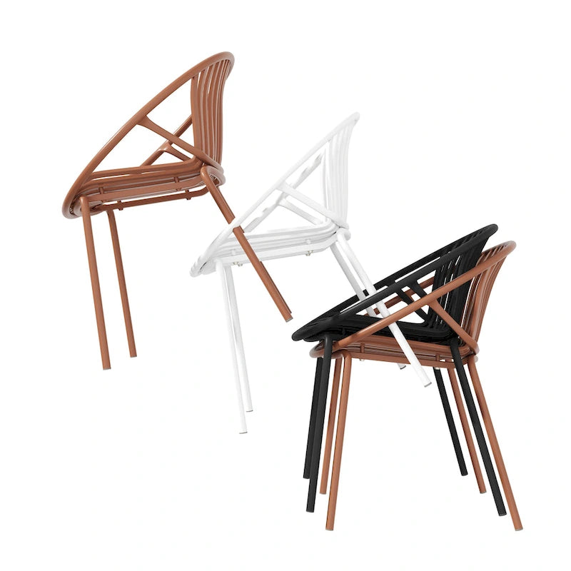 7-Piece Outdoor Extendable Dining Set with Extendable Acacia Wood Table and 6 Stackable Chair