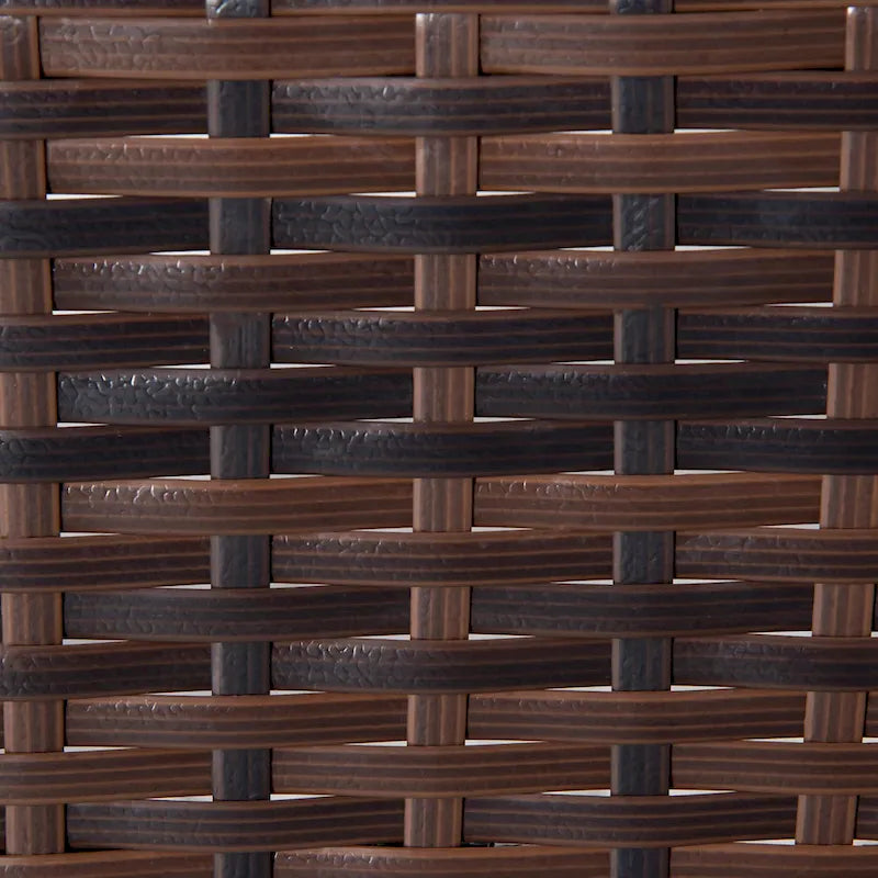 Outdoor Wicker Rocking Chair with Thick Padded Backrest, Rattan Rocker with Steel Frame for Patio, Garden, Backyard