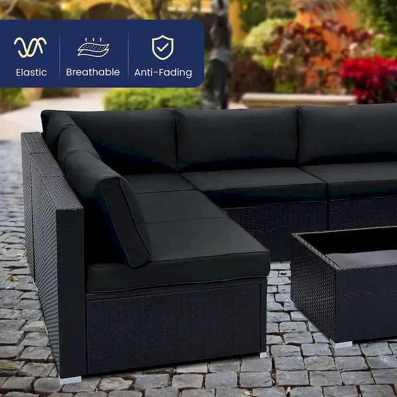 Costway 10 PCS Patio Rattan Furniture Set Outdoor Wicker Sofa Table - See Details
