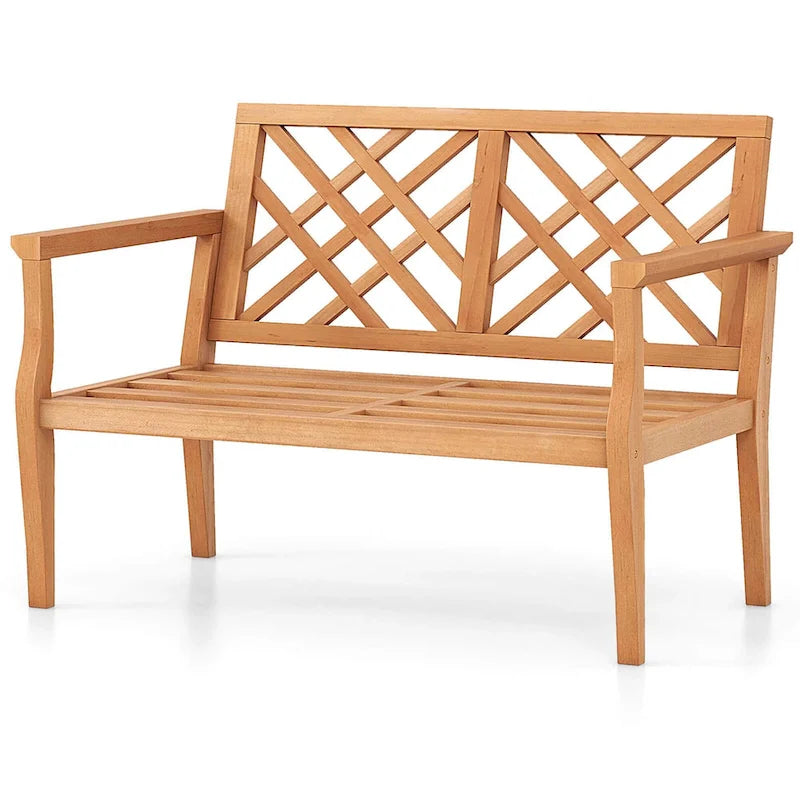 Costway 2-Person Outdoor Garden Bench with Comfy Armrests and Backrest - See Details