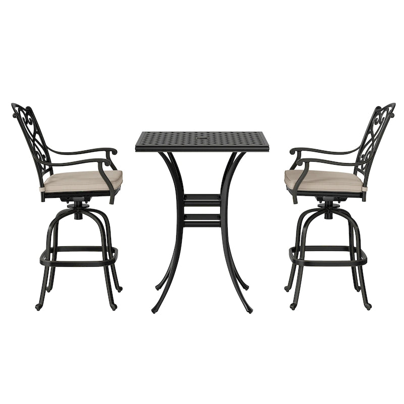 2 - Person Square Outdoor Dining Set with Cushions