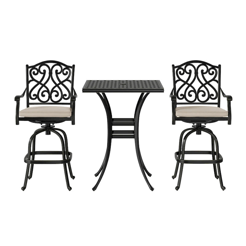 2 - Person Square Outdoor Dining Set with Cushions