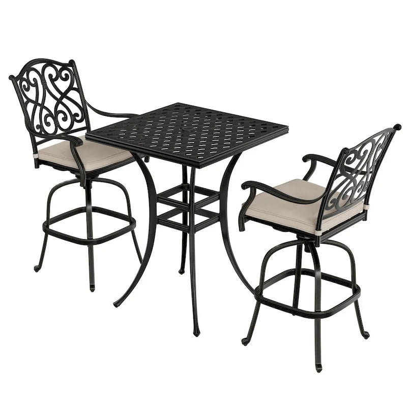 2 - Person Square Outdoor Dining Set with Cushions