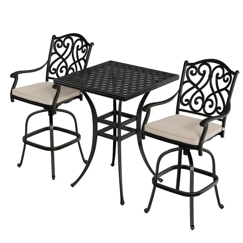 2 - Person Square Outdoor Dining Set with Cushions