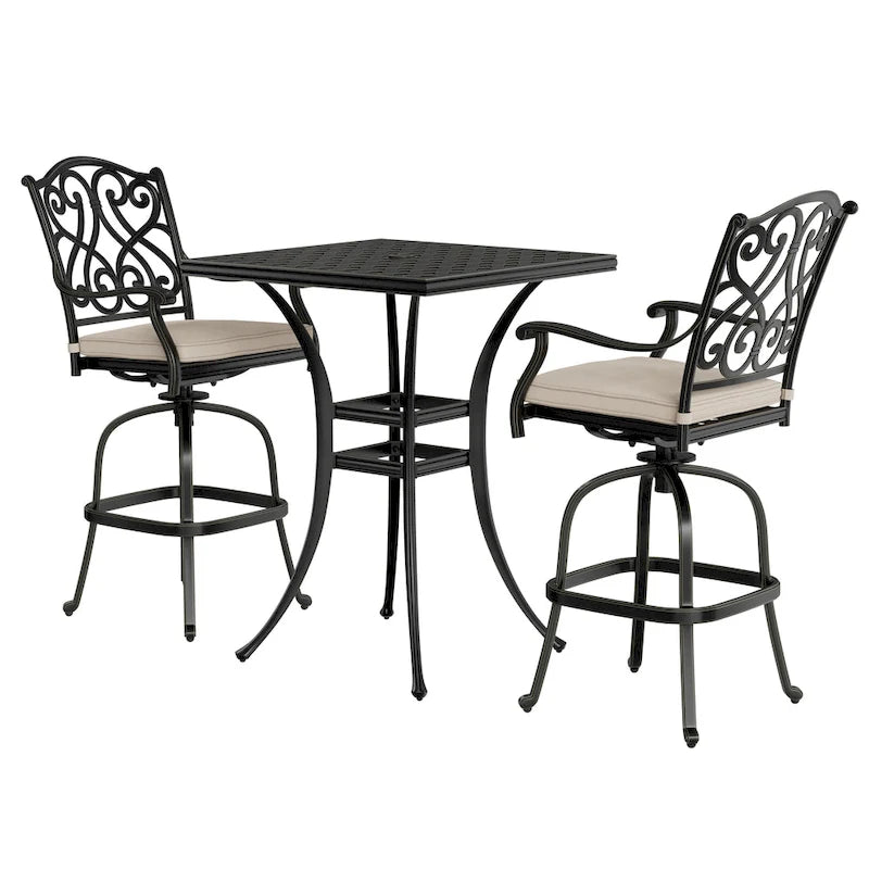 2 - Person Square Outdoor Dining Set with Cushions