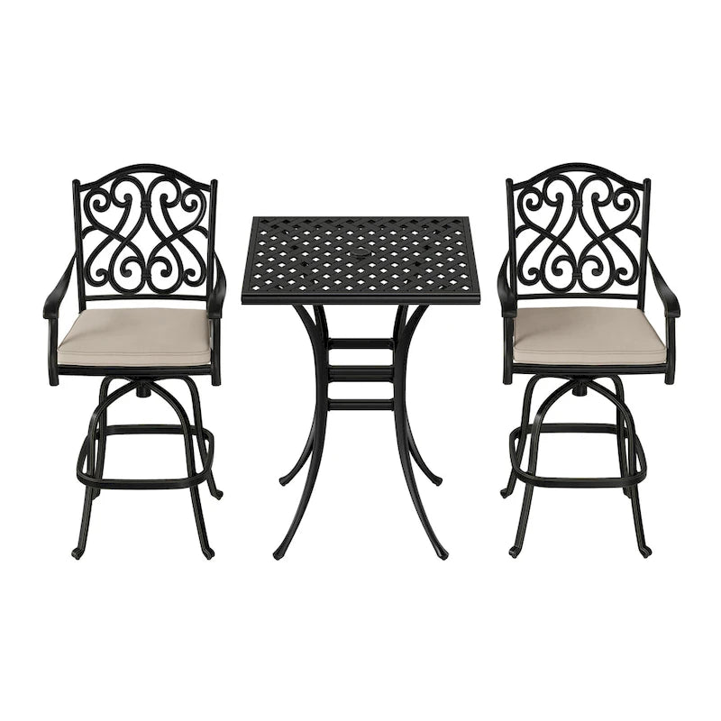 2 - Person Square Outdoor Dining Set with Cushions