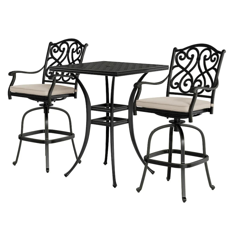 2 - Person Square Outdoor Dining Set with Cushions