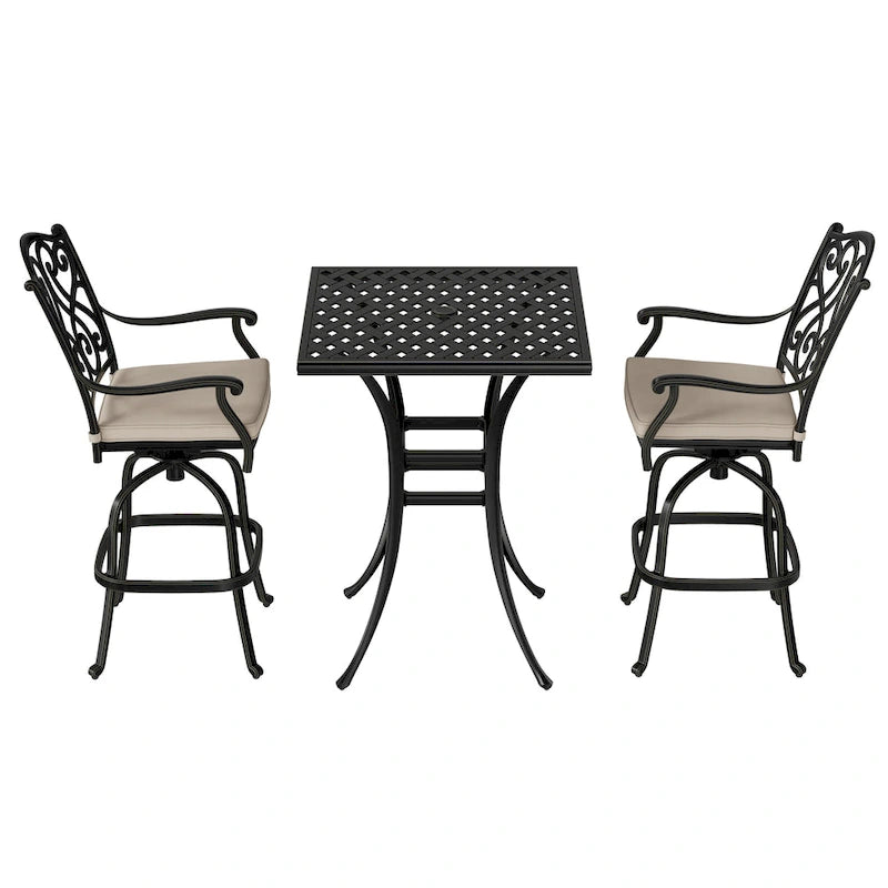 2 - Person Square Outdoor Dining Set with Cushions
