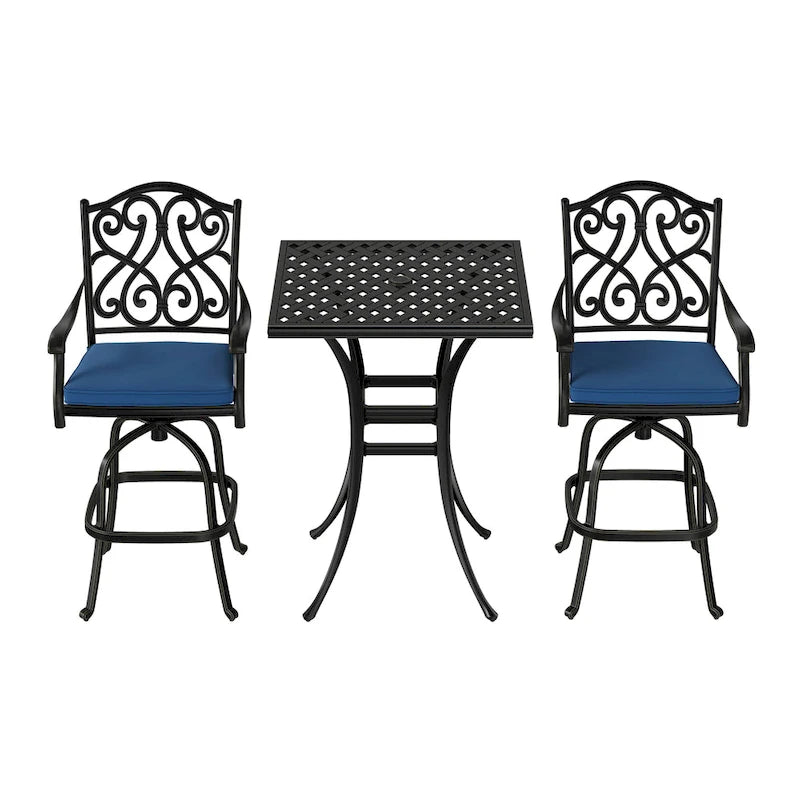 2 - Person Square Outdoor Dining Set with Cushions