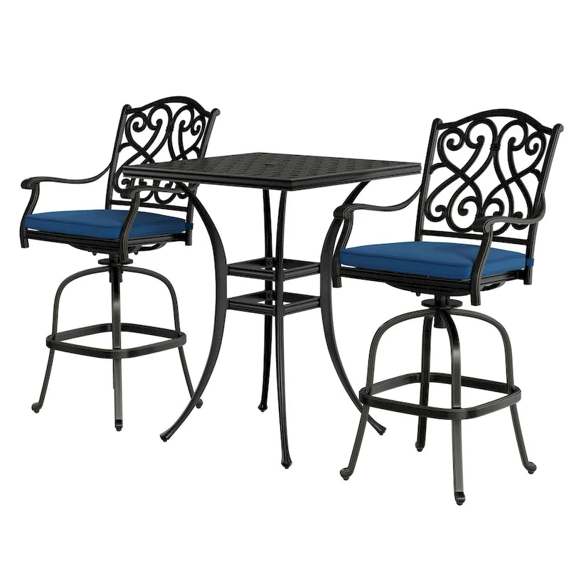 2 - Person Square Outdoor Dining Set with Cushions
