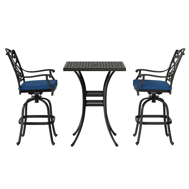 2 - Person Square Outdoor Dining Set with Cushions