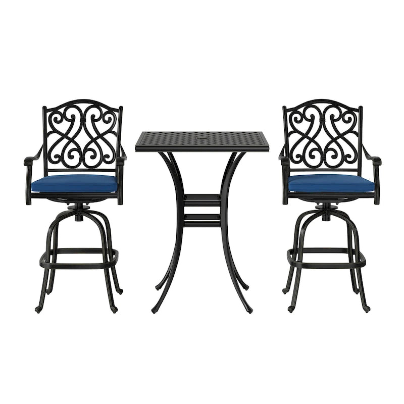2 - Person Square Outdoor Dining Set with Cushions