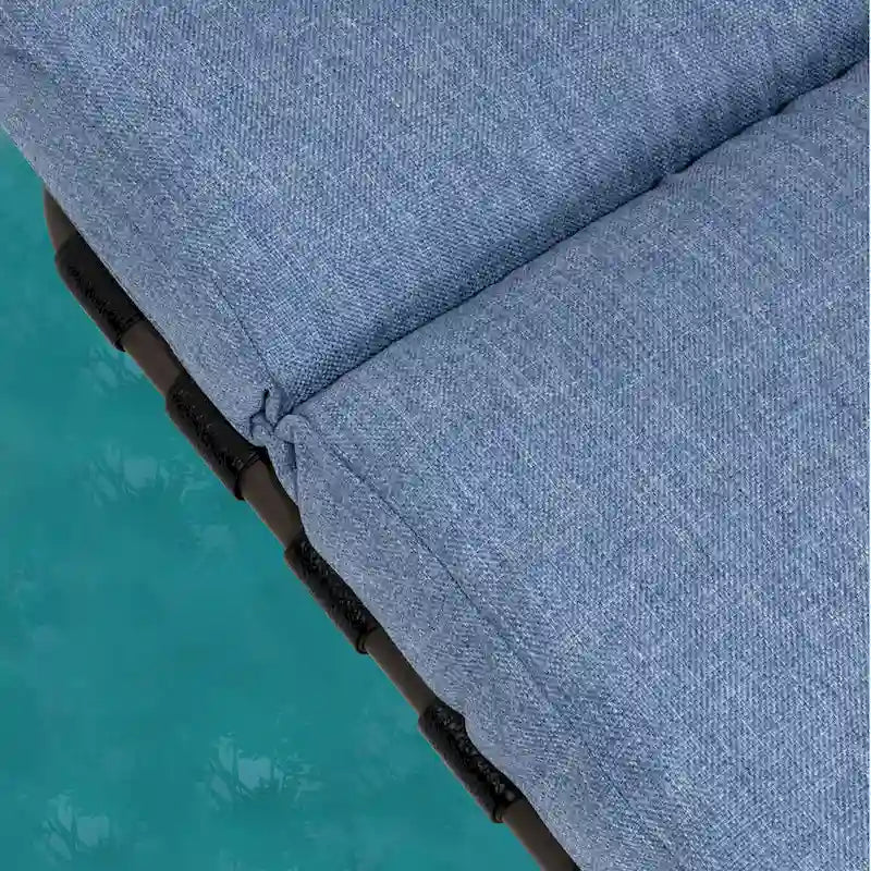 Outdoor Adjustable Patio Chaise Lounge Chair with Side Table Cushion