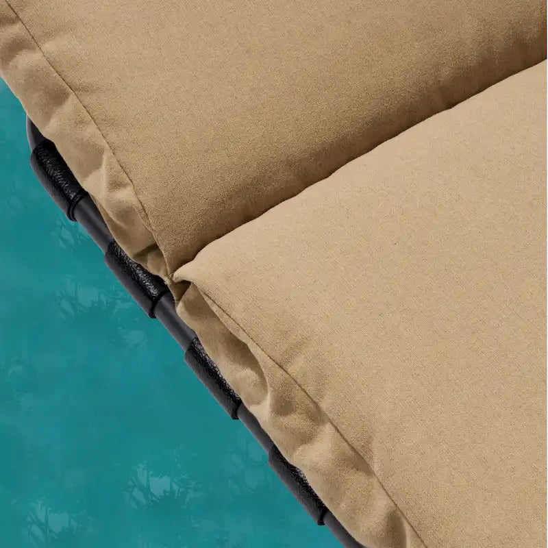 Outdoor Adjustable Patio Chaise Lounge Chair with Side Table Cushion