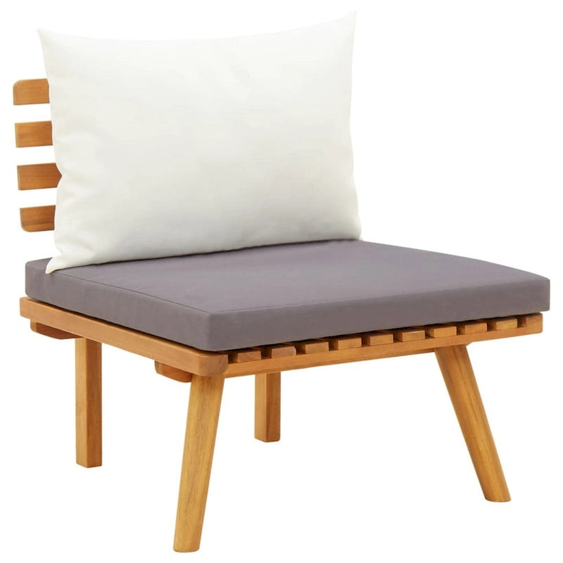 Roma 4pc Modular Outdoor Sofa and Coffee Table Set, Solid Wood, Gray
