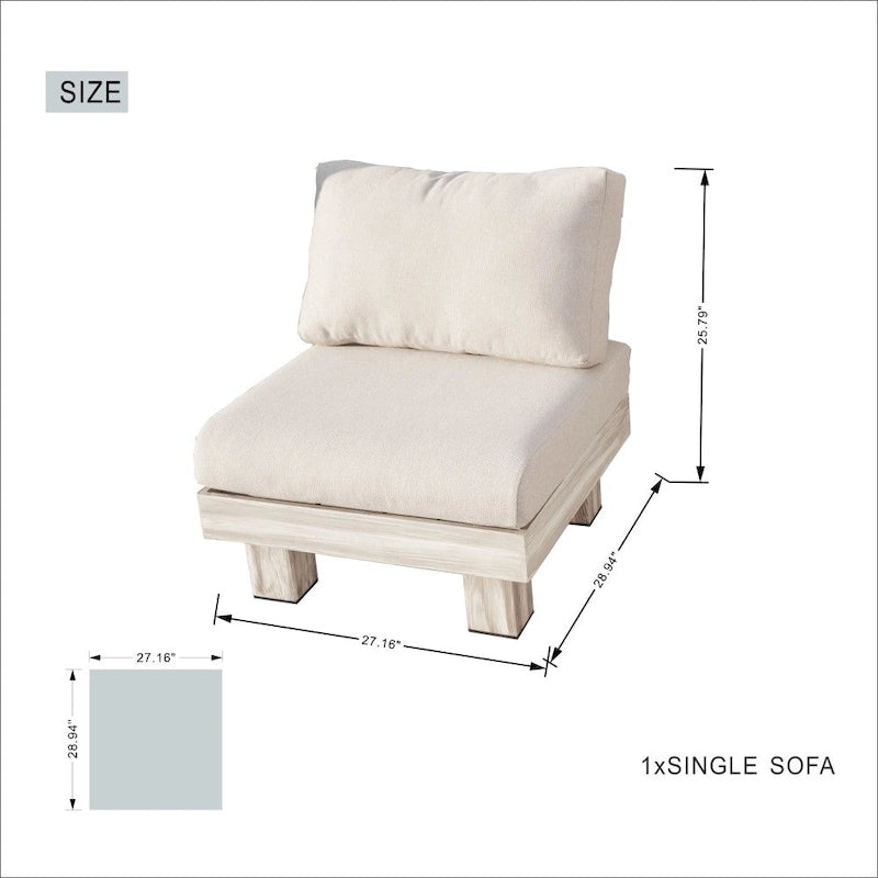 3-piece Outdoor Aluminum Sofa Set with Sponge-filled Cushion and Coffee Table