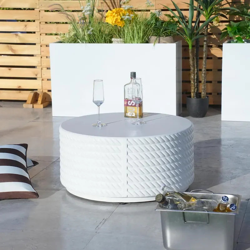 3-piece Outdoor Aluminum Sofa Set with Sponge-filled Cushion and Coffee Table
