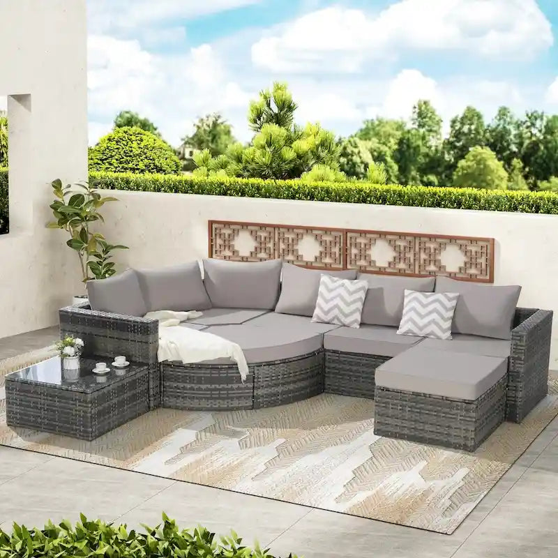 Outdoor Patio Sofa Set for Poolside Relaxation and Entertainment