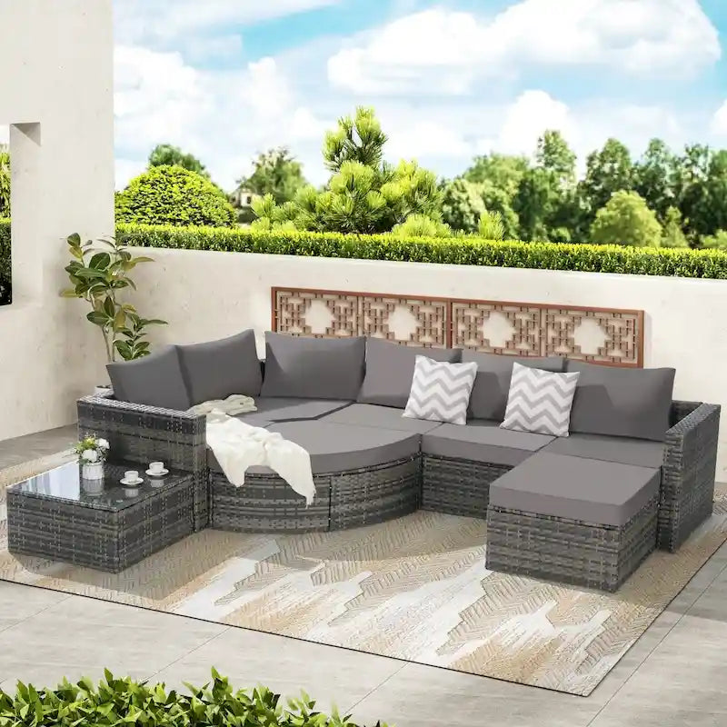 Outdoor Patio Sofa Set for Poolside Relaxation and Entertainment
